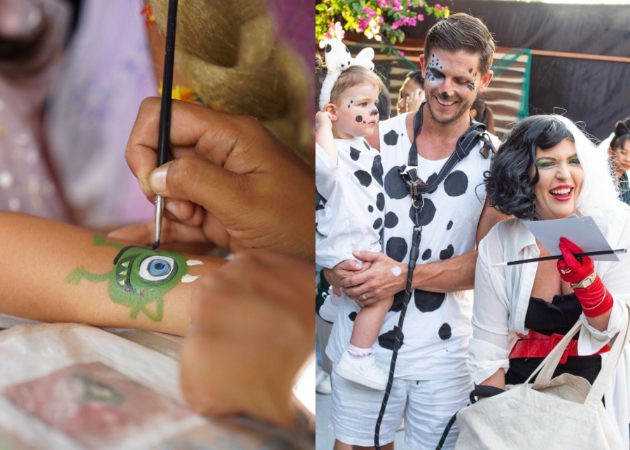 Body painting and family costume party for Halloween at Milk & Madu in Canggu and Uluwatu, Bali, Indonesia