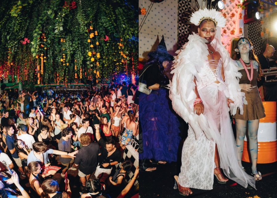 Dance floor and costume competition winners at Motel Mexicola's Halloween parties in Seminyak, Canggu and Uluwatu, Bali