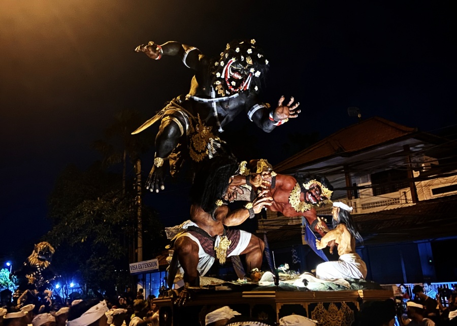 Ogoh Ogoh parade on the night before Nyepi in Bali, Indonesia