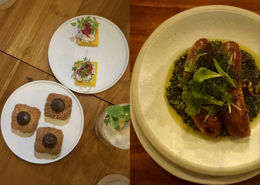 Starters and mains at Fed By Made, a modern restaurant in Seminyak, Bali, Indonesia