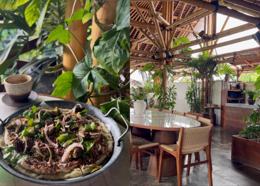 Food and interiors at Hut By Shelter - a rooftop cafe in Seminyak, Bali, Indonesia