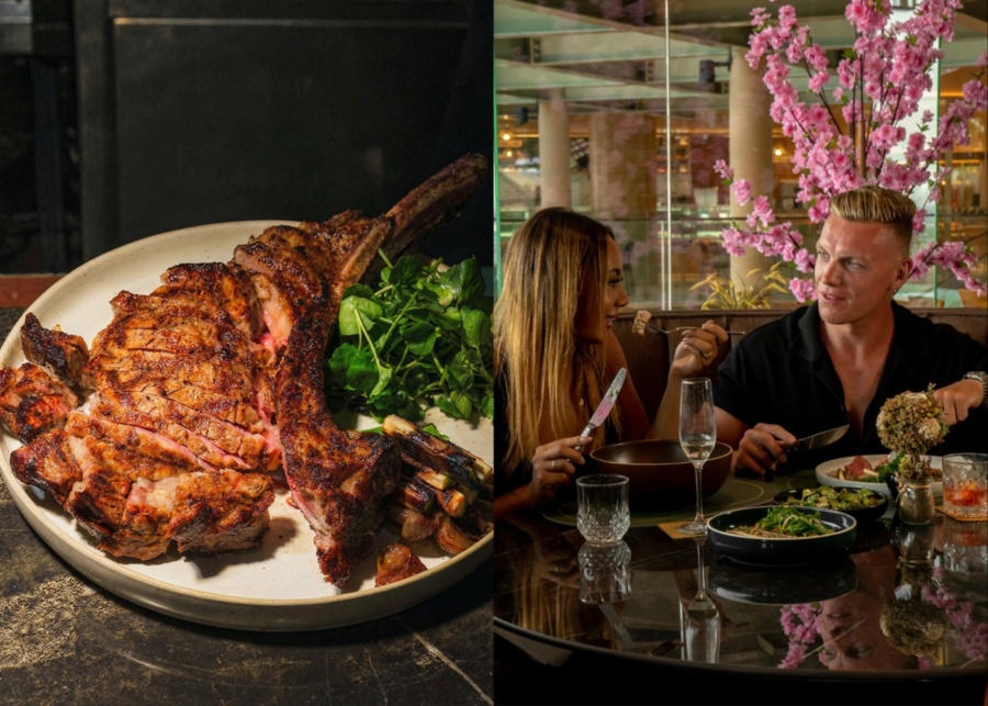 Date night with steak dinner and wine at Blossom Steakhouse in Sanur, Bali, Indonesia