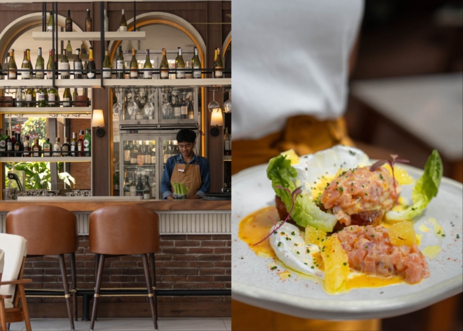 Wine Bar and brunch at Cork French Tavern restaurant in Sanur, Bali, Indonesia