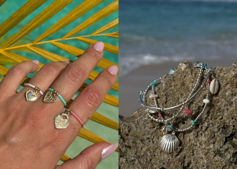 beaded rings and charm bracelets from Joy Jewellery, for Christmas gift shopping in Bali, Indonesia