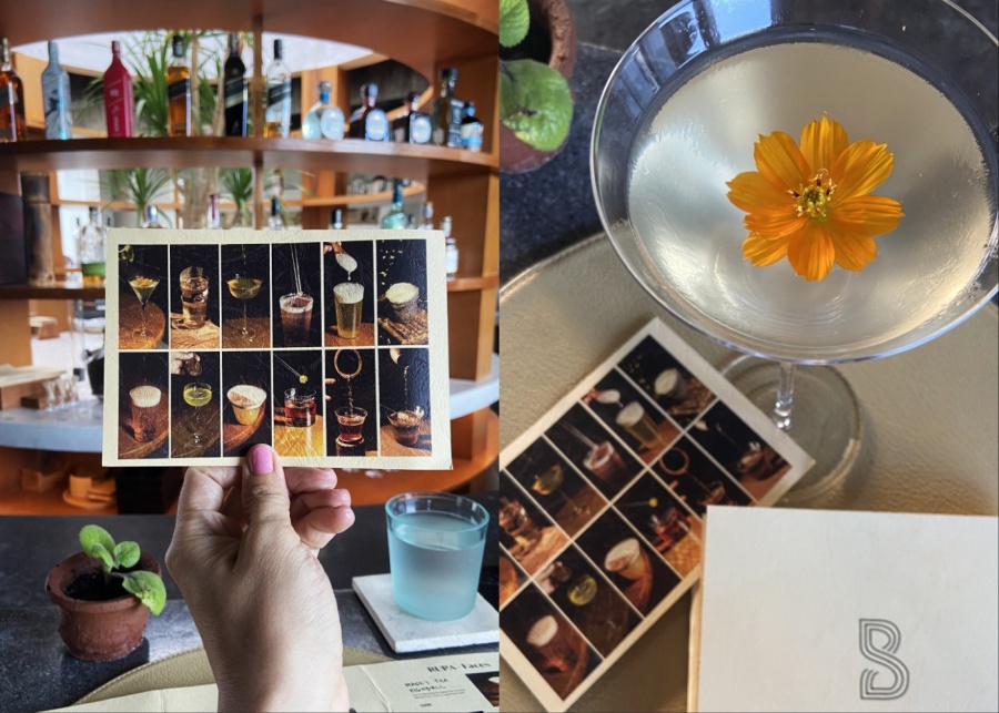 The signature cocktails inspired by Bali at the bar at Syrco Base in Ubud