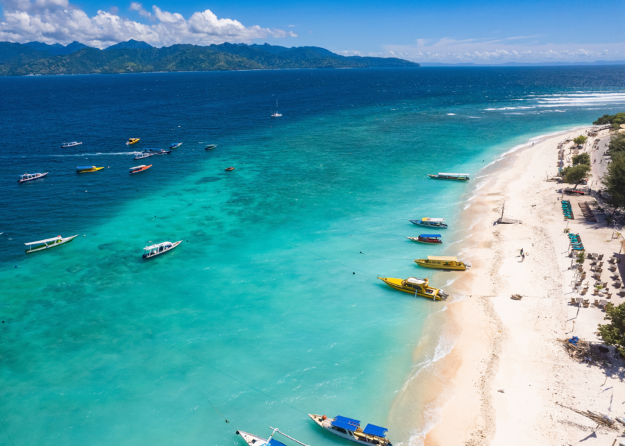 Aerial view of Gili Trawangan's Coastline