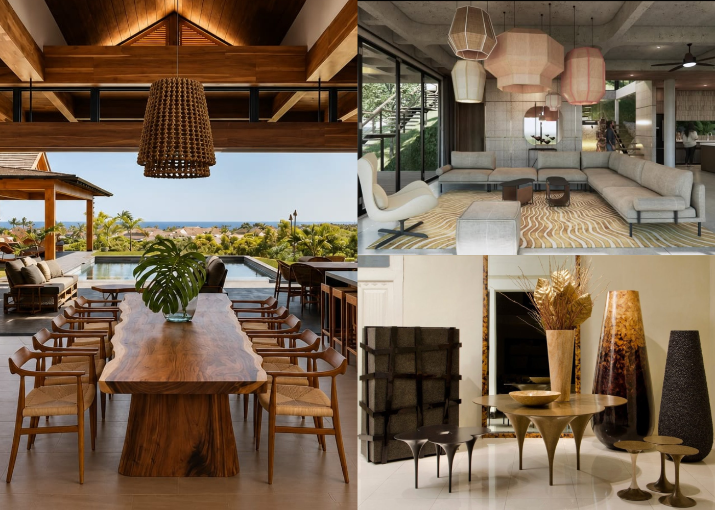 Collages of the best furniture stores in Bali