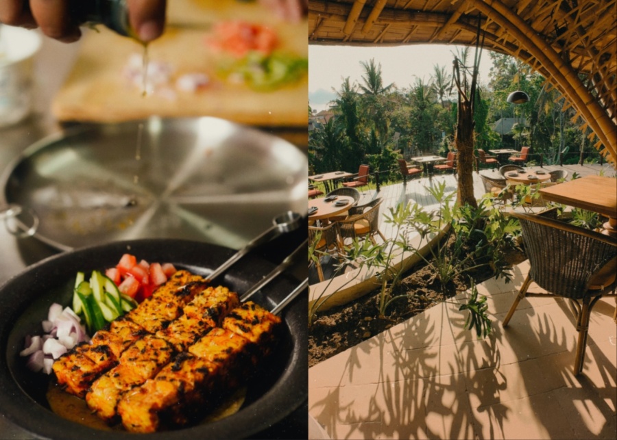 Food and views at Juna asian restaurant in Ubud Bali Indonesia