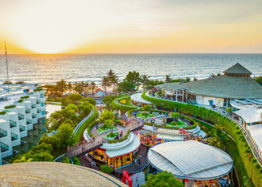 aerial view of the Beachwalk Shopping Center