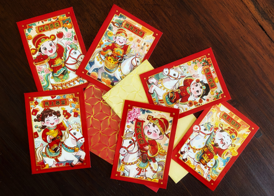 Ang pao (red envelope) gifting tradition for Chinese New Year in Bali