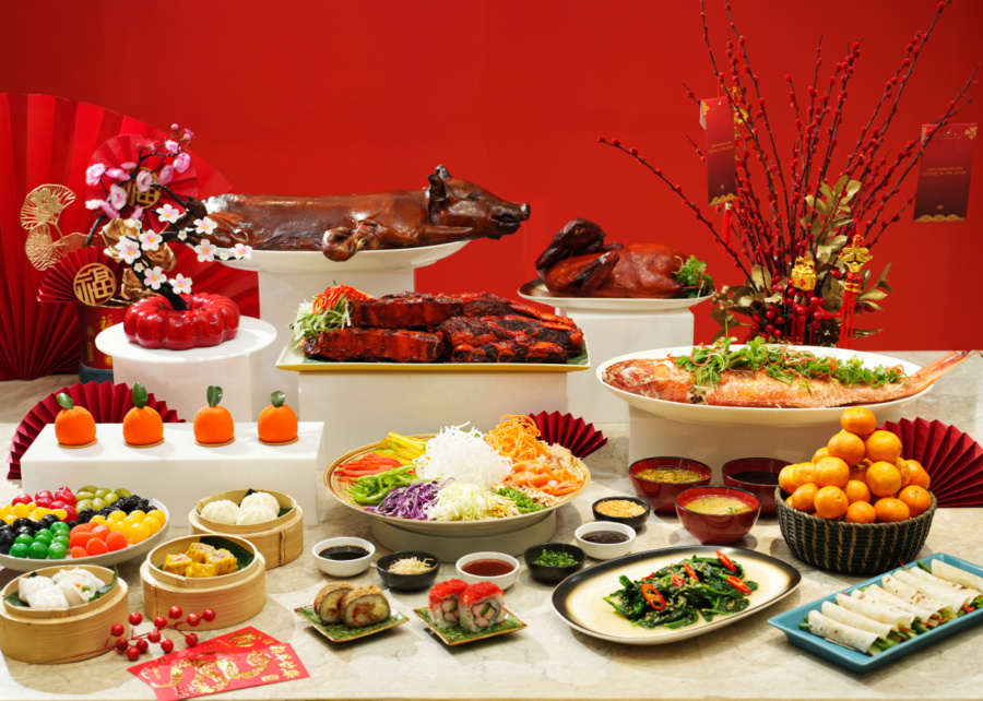 The buffet for Chinese New Year 2026 at Sofitel Bali Nusa Dua Beach Resort - featuring suckling pig, yu sheng, dim sum, and more