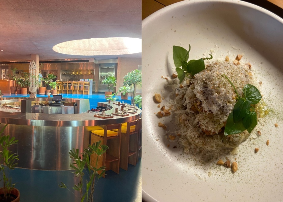 The bar and appetizer at Dome restaurant inside Desa Potato Head in Seminyak, Bali, Indonesia