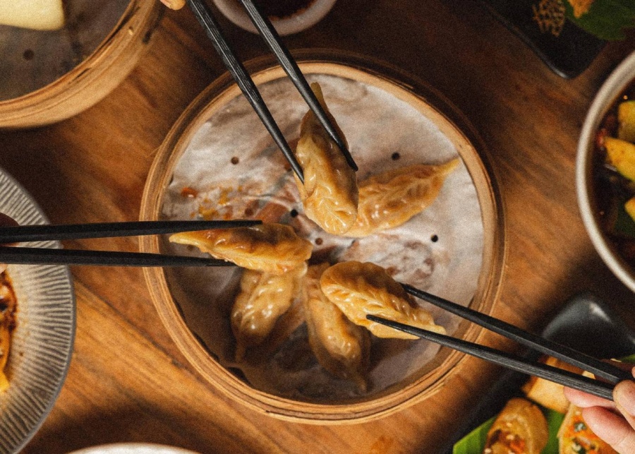 Dumplings at Jiang Nan restaurant in Kuta Lombok, East Indonesia - where to eat Chinese food for dinner