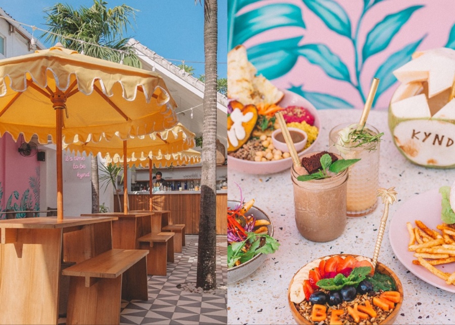 Seminyak outlet and vegetarian food at KYND cafe in Bali, Indonesia