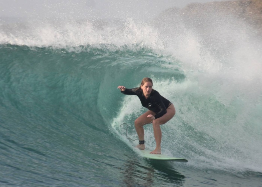 Surfing in Kuta Lombok with Roots surf school and retreat