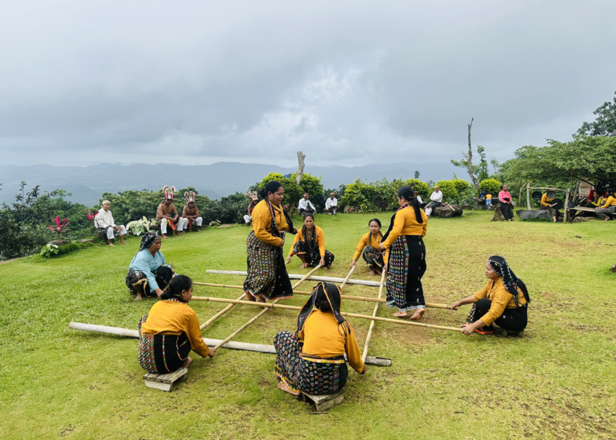 The Rangkuk Alu dance by the Manggarai people at Melo Village