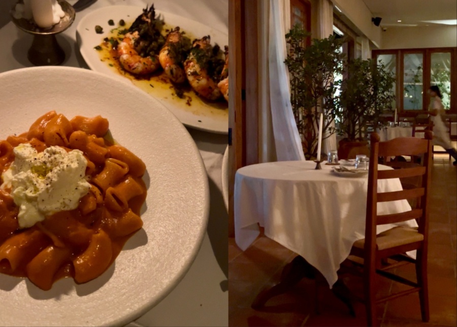 Pasta, prawns and interiors at Osteria Luna - the new Italian Restaurant in Uluwatu, Bali, Indonesia