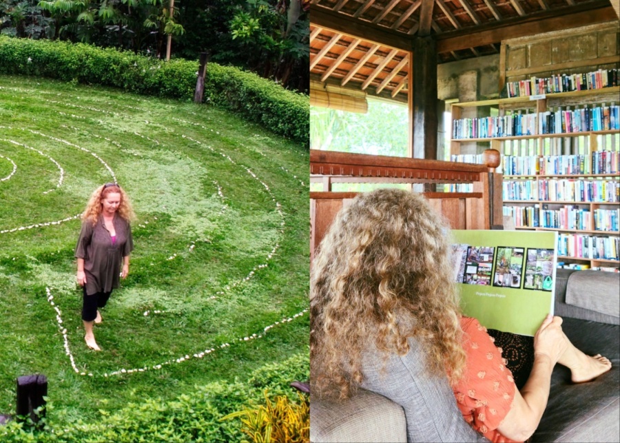 Meditative walk and quiet time at Bali Silent Retreat for wellness in Tabanan