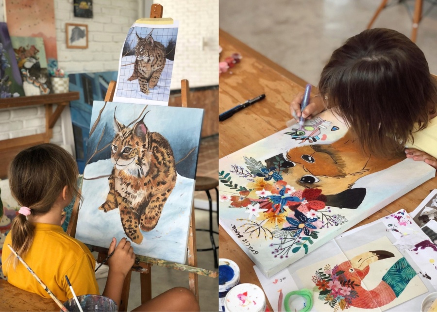 Drawing lessons for tweens and toddlers at Berawa Art House in Canggu - best thing to do in Bali with kids
