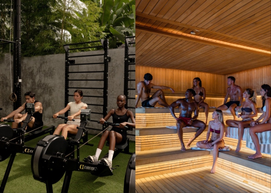 Gym and social sauna at Nirvana Life - a wellness centre in Canggu, Bali, Indonesia