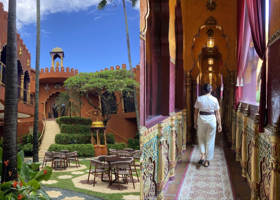 Iconic architecture and Moroccan palace interiors at Prana Spa at Impiana Private Villas Seminyak, Bali, Indonesia