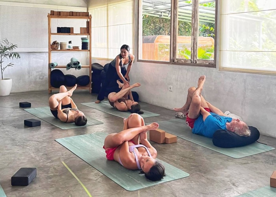 Yoga class at Joga Yoga studio in Canggu Bali Indonesia