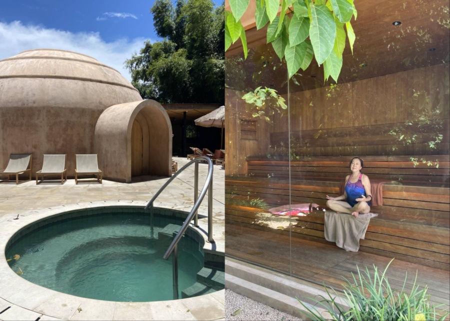 Cold plunge, steam dome and dry sauna at Lumeira Wellness in Nuanu Creative City, Nyanyi Beach, Tabanan, Bali