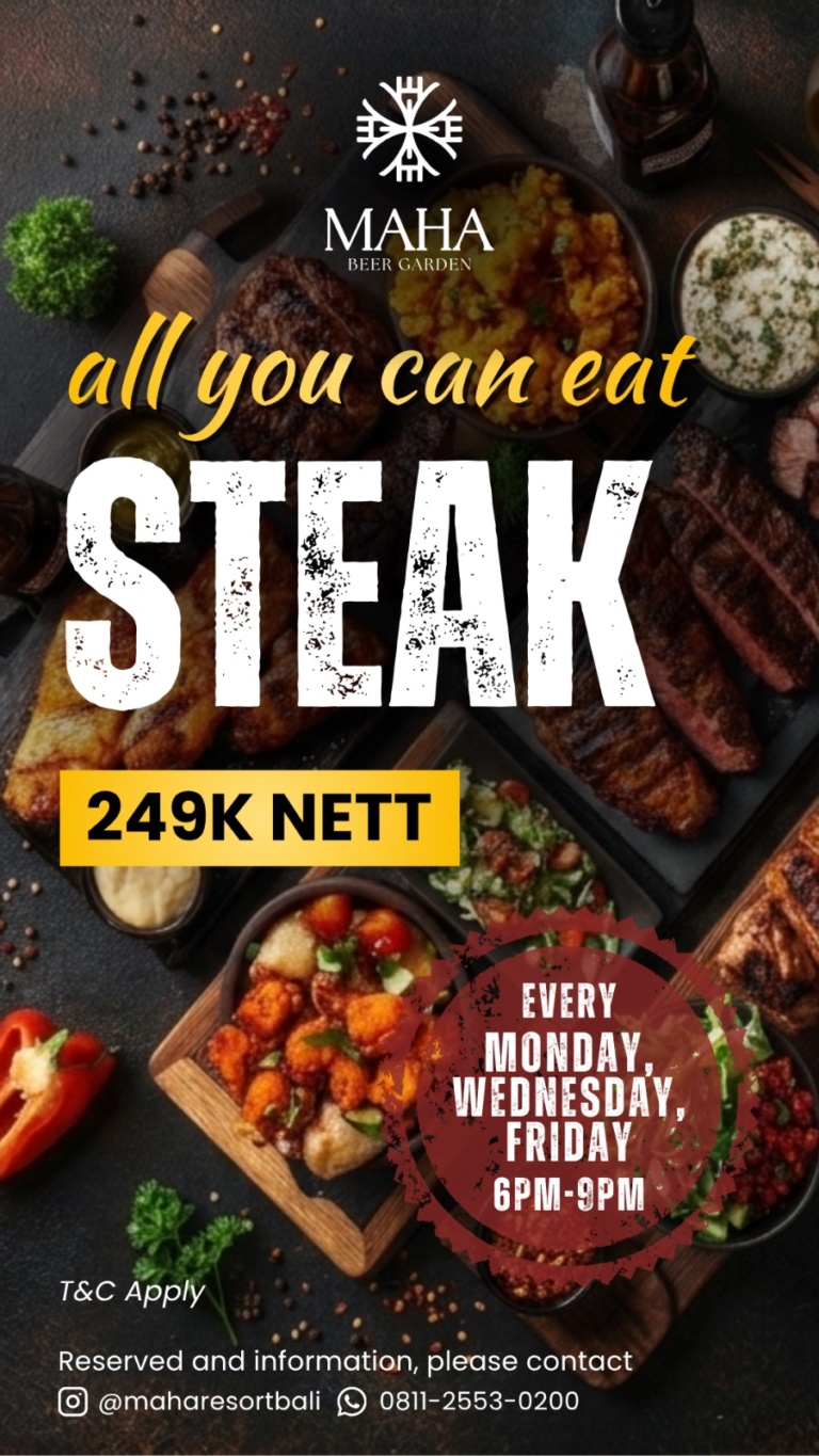 STEAK! All You Can Eat at Maha Beer Garden