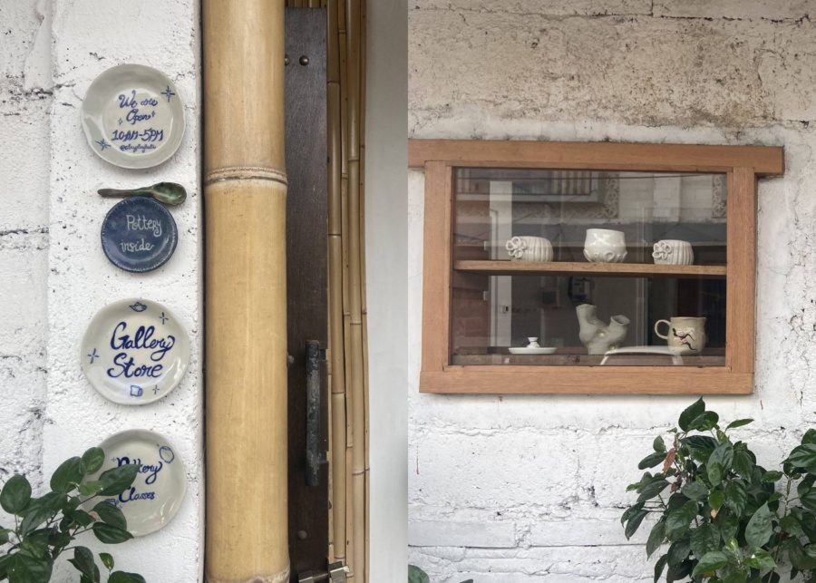 Ceramics display at Clay Play workshop and store in Sanur, Bali, Indonesia