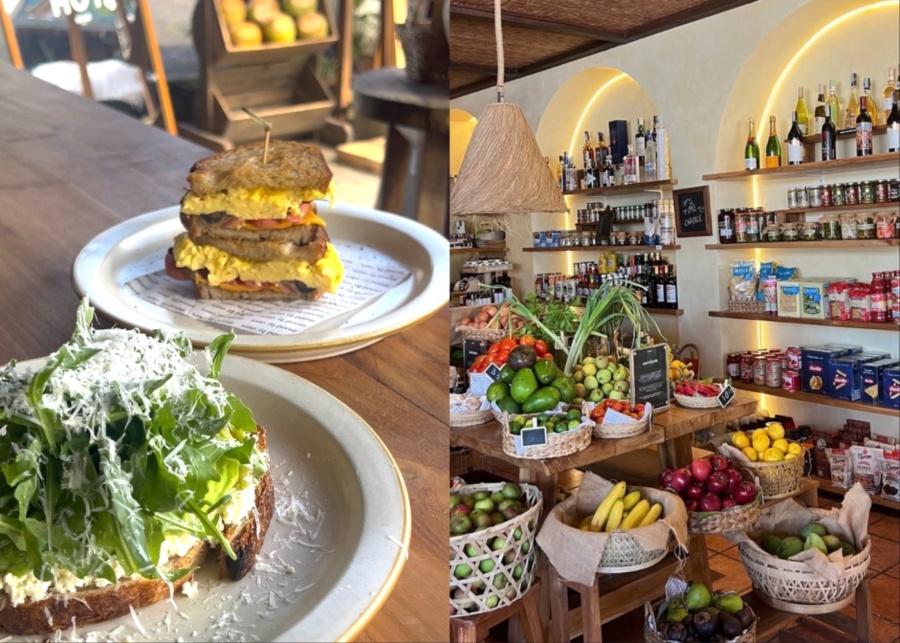 Breakfast and market at Mood by Ours cafe in Uluwatu, Bali, Indonesia