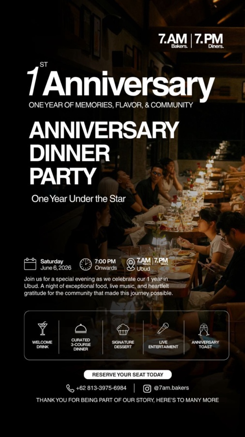 7AM | 7PM Ubud 1st Anniversary Dinner Party
