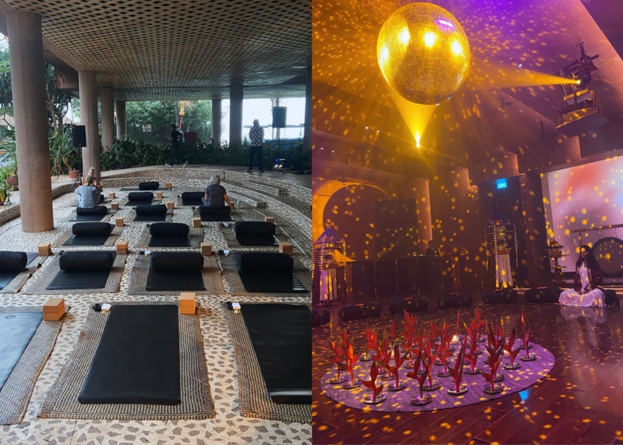 Morning yoga and afternoon meditation at Merasa Origins wellness retreat at Desa Potato Head in Seminyak, Bali, Indonesia
