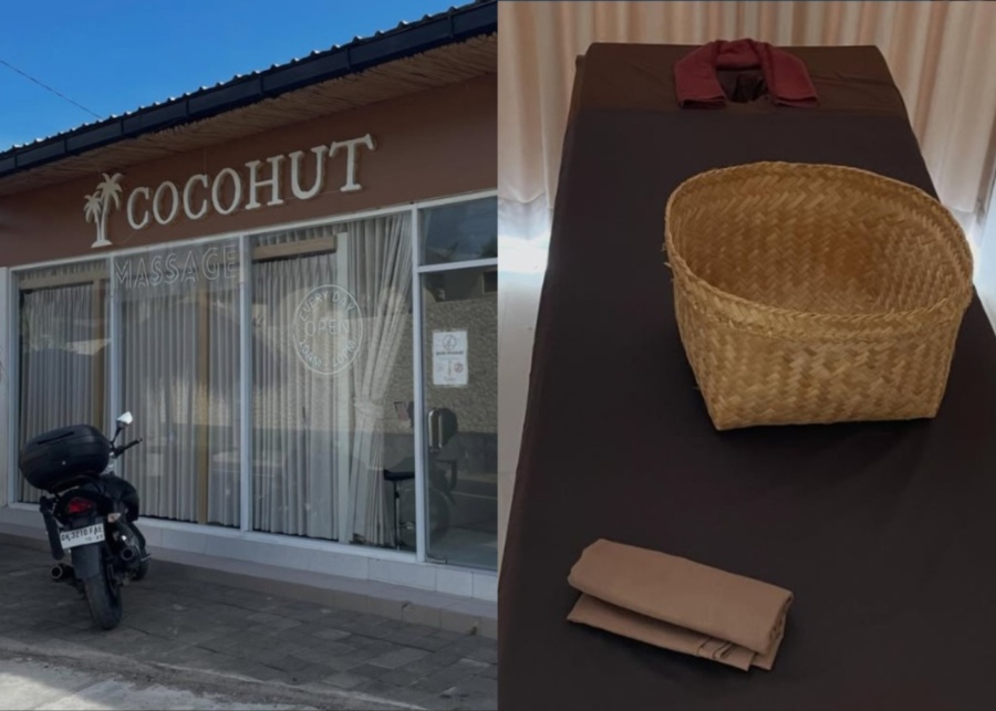 Cocohut exterior and massage bed - best budget spas in Uluwatu, Bali, Indonesia