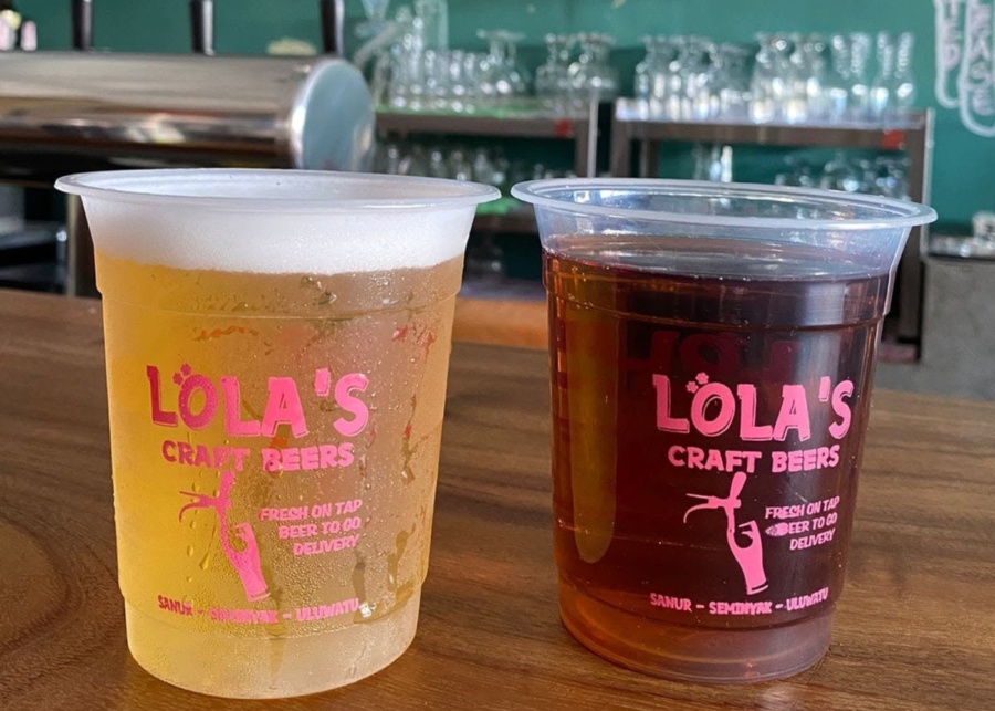 Beer on tap at Lola's Craft Beer House - one of the best bars in Sanur, Bali - for nightlife