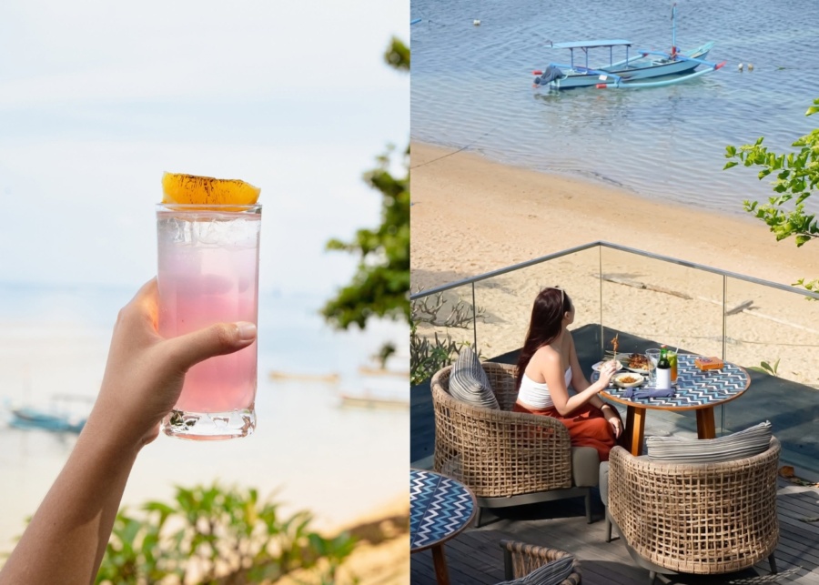 Beachfront cocktails and food at Tree Bar at Maya Sanur Resort - for nightlife in Bali