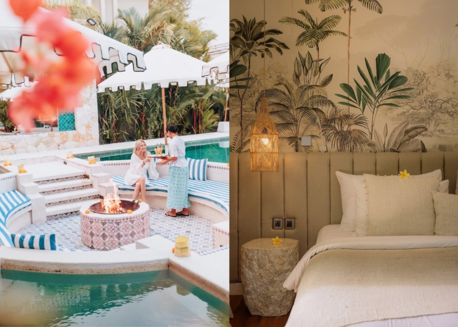 Room and pool at Escape Haven women only retreat in Canggu, Bali, Indonesia