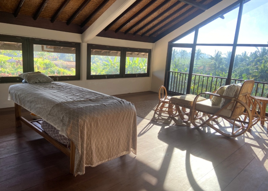 Spa room at the shared villa at Goddess Retreats in Ubud, Bali, Indonesia
