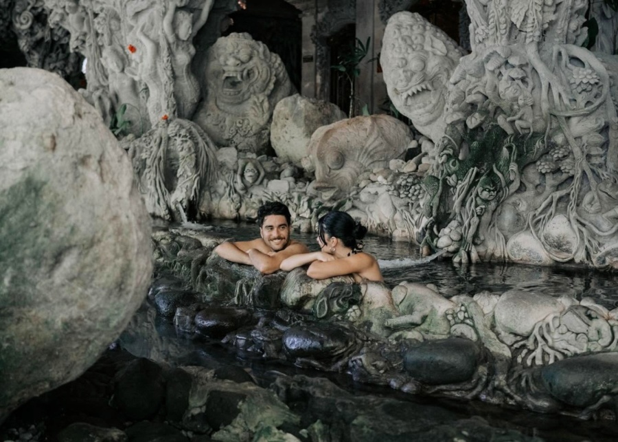 Cave natural pools at the spa at Hotel Tjampuhan in Ubud, Bali, Indonesia