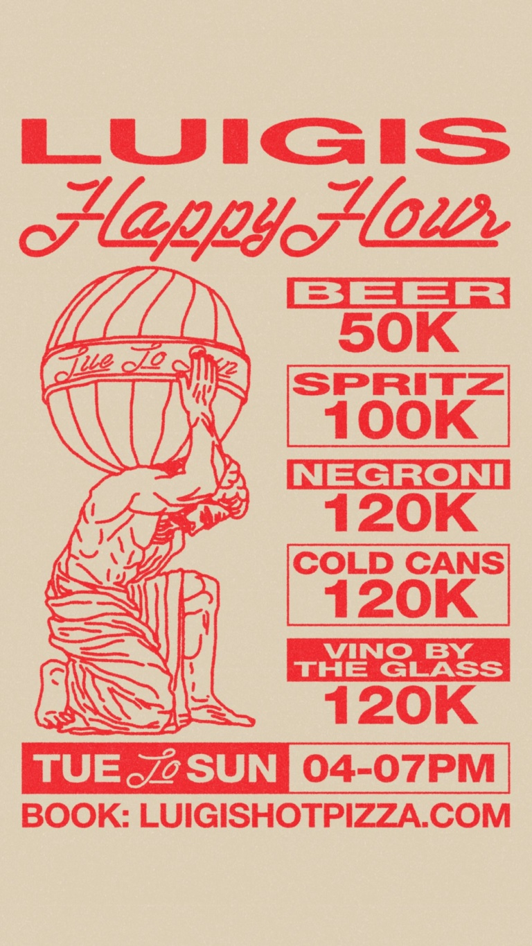 Happy Hour at Luigi’s – Beer, Spritz & Negroni from 50K