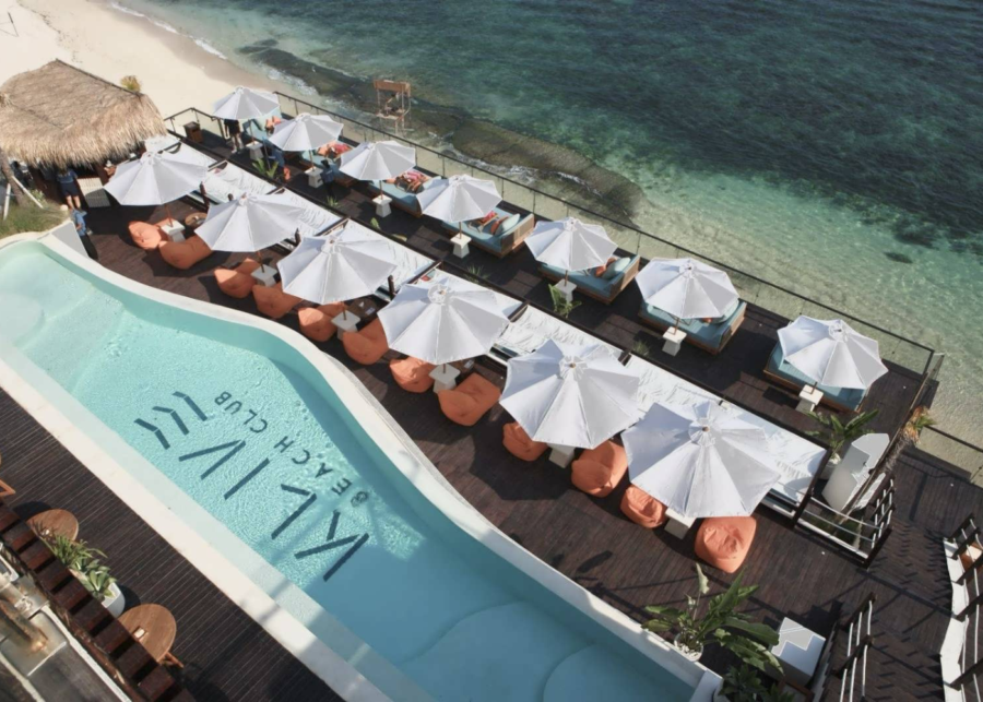 Top view of Klive Beach Club One of the best beach clubs in Uluwatu Bali.