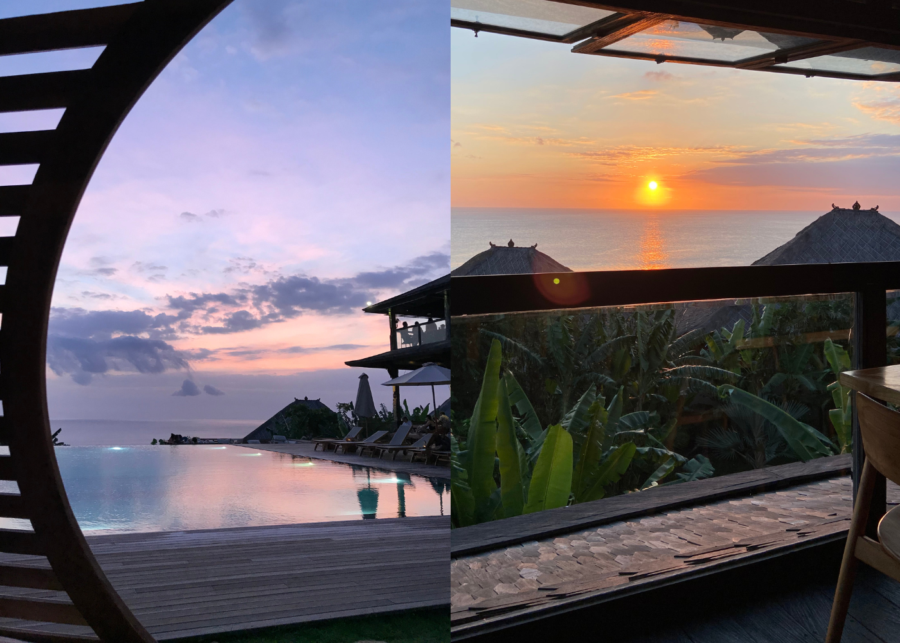 Sunset at Mana - a bar and pool at Uluwatu Surf Villas in Bali, Indonesia