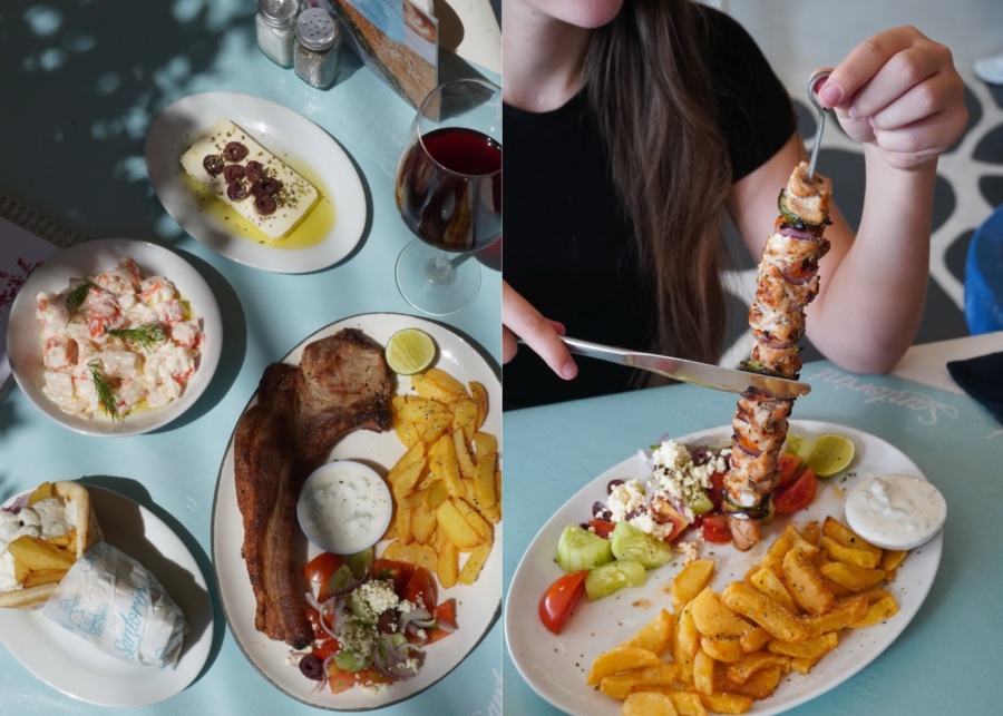 Greek food and souvlaki at Santorini Greek Restaurant in Sanur, Bali , Indonesia