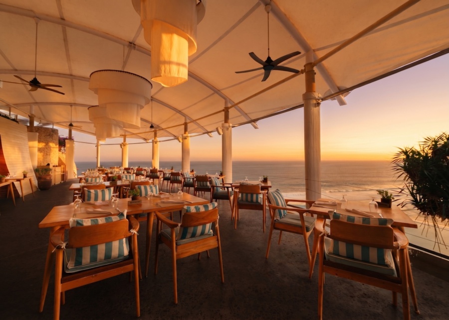 Sunset views at Di Mare at Karma Kandara Resort in Ungasan, Uluwatu - one of the best Mediterranean restaurants in Bali, for fine dining