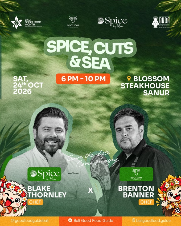 Spice, Cuts & Sea.  Chef Blake Thorney x Chef Brenton Banner by Sanur Beach