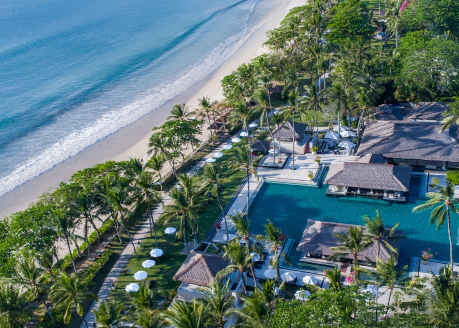 Aerial view above InterContinental Bali Resort in Jimbaran