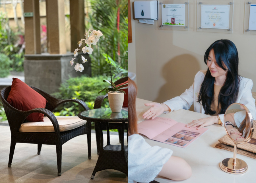 Interior and consultation room at Healthy Look Aesthetic beauty clinic in Ubud, Bali, Indonesia