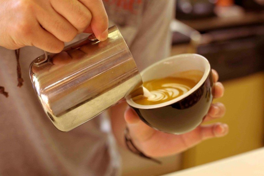 cafes in Hong Kong hazel & Hershey coffee pouring