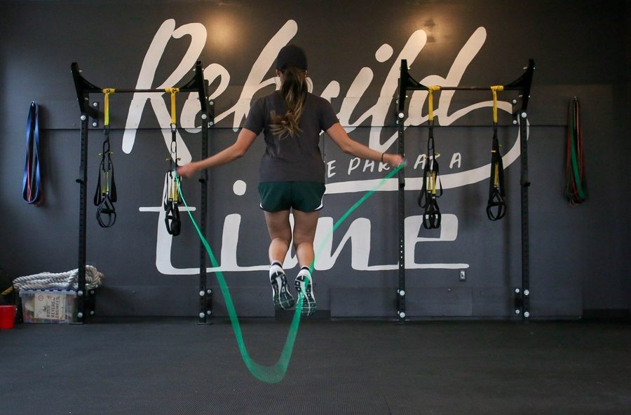 fun workouts in Hong Kong girl skipping