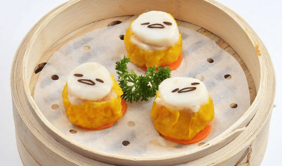 cute dim sum in Hong kong siu mai with faces