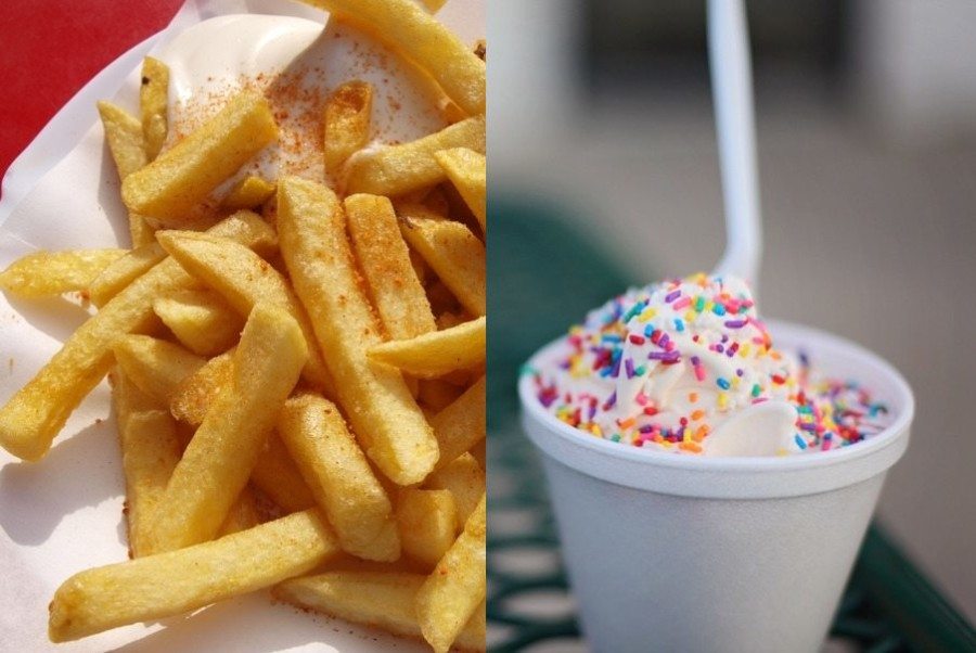 fries ice cream weird food combinations